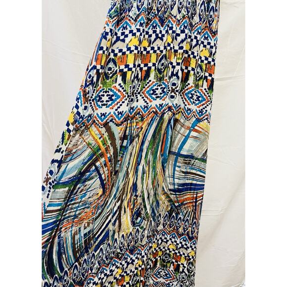 YA Los Angeles Maxi Dress Boho Artistic Print Crochet Flowy Hippie Festival Y2K - Picture 8 of 11